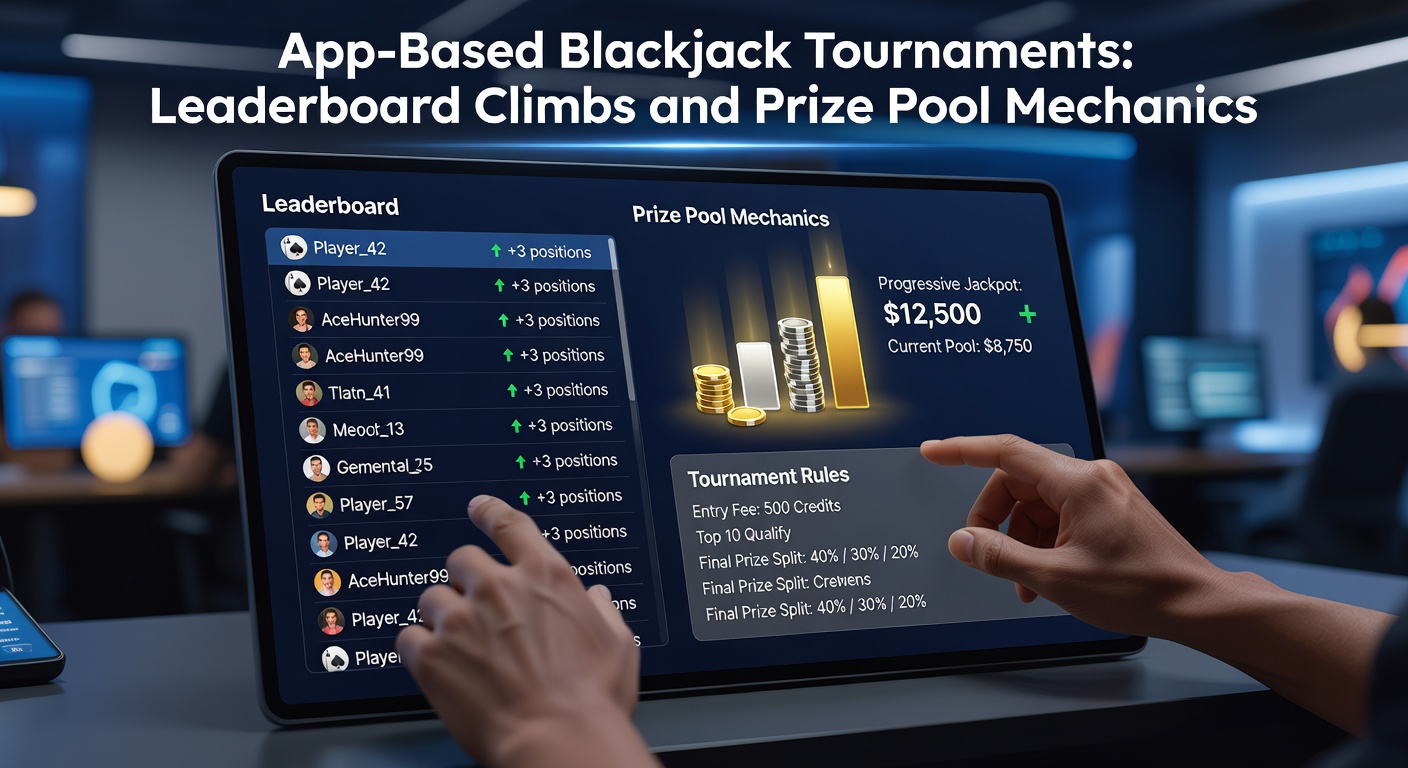 Close-up of a blackjack tournament prize pool distribution chart on a mobile app, highlighting top payouts and rake percentages