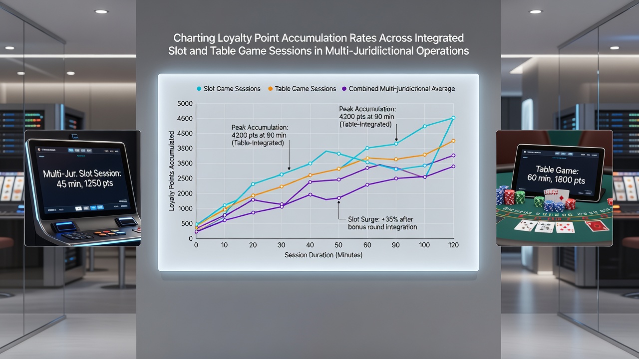 Analytics dashboard showing loyalty point accumulation charts for slots and table games on mobile networks