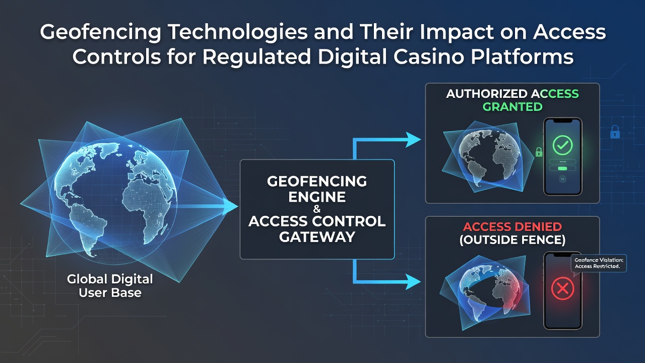 Digital interface displaying geofence verification for casino platform login