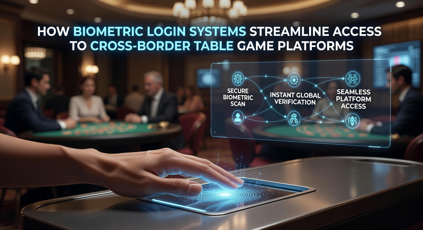 Biometric login interface displayed on a mobile device for secure table game access