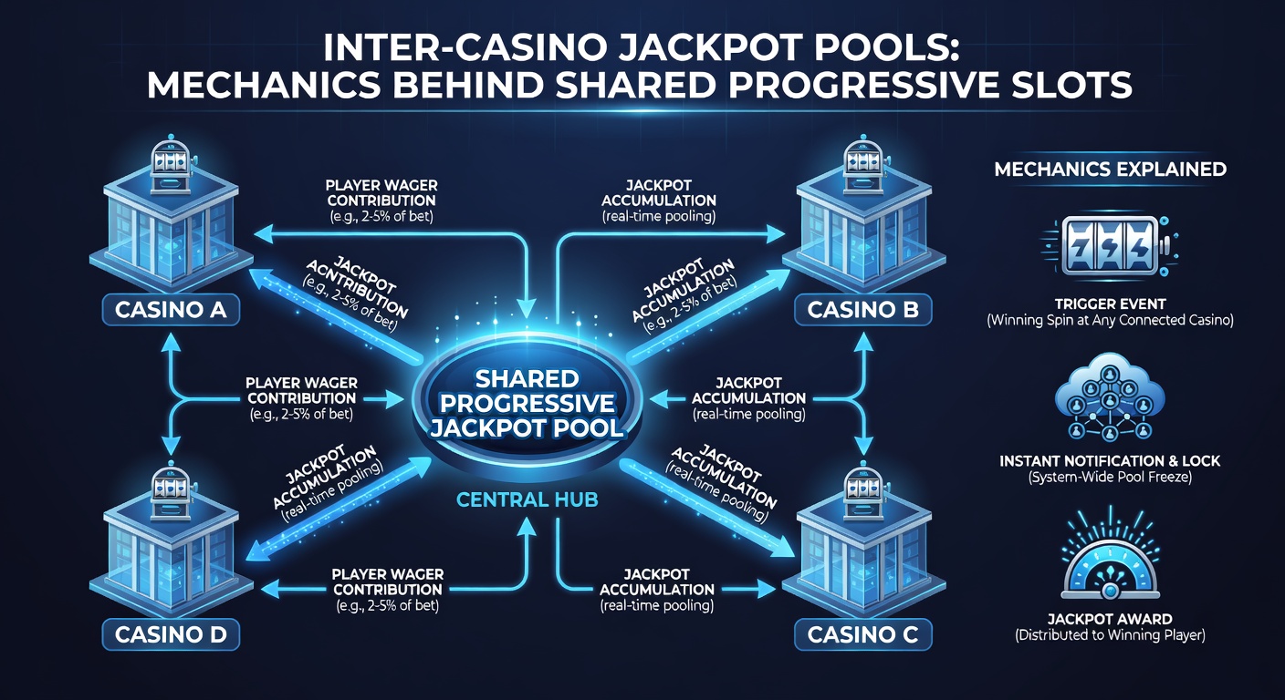 Close-up of a progressive slot screen displaying climbing jackpot meters across networked casinos