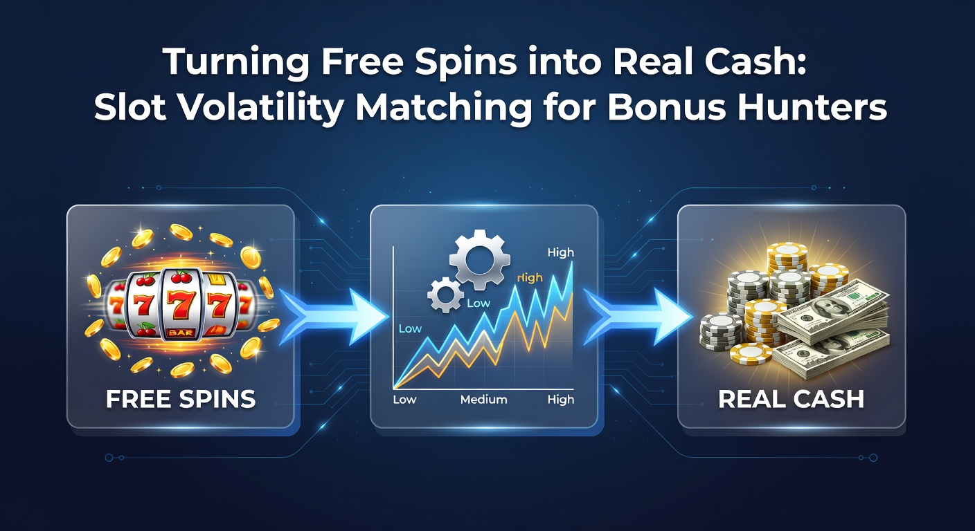 Casino player analyzing slot machine volatility charts on a tablet, highlighting free spins conversion strategies